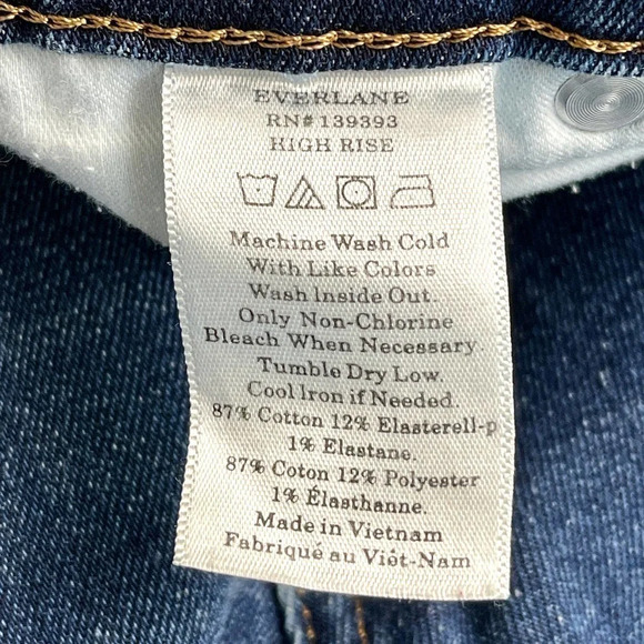 Everlane High Rise Medium Wash Jeans Blue Size 30R - Picture 8 of 9